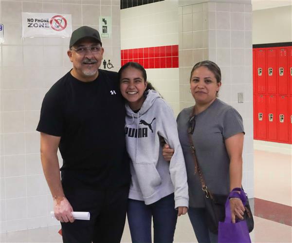 Family at open house